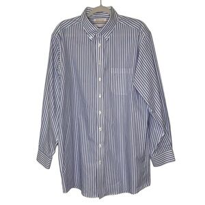 Roundtree and Yorke Gold Label blue & white stripe dress shirt. Size 16.5 36/37T